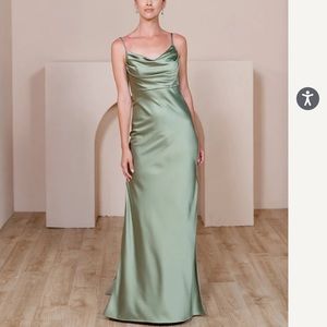 Brand new never worn Shop Reverly skye satin dress in Silver Sage